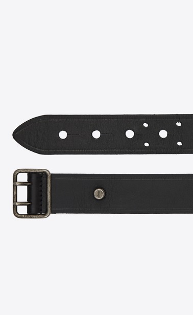 Belt with PORTHOLE buckle in black leather
